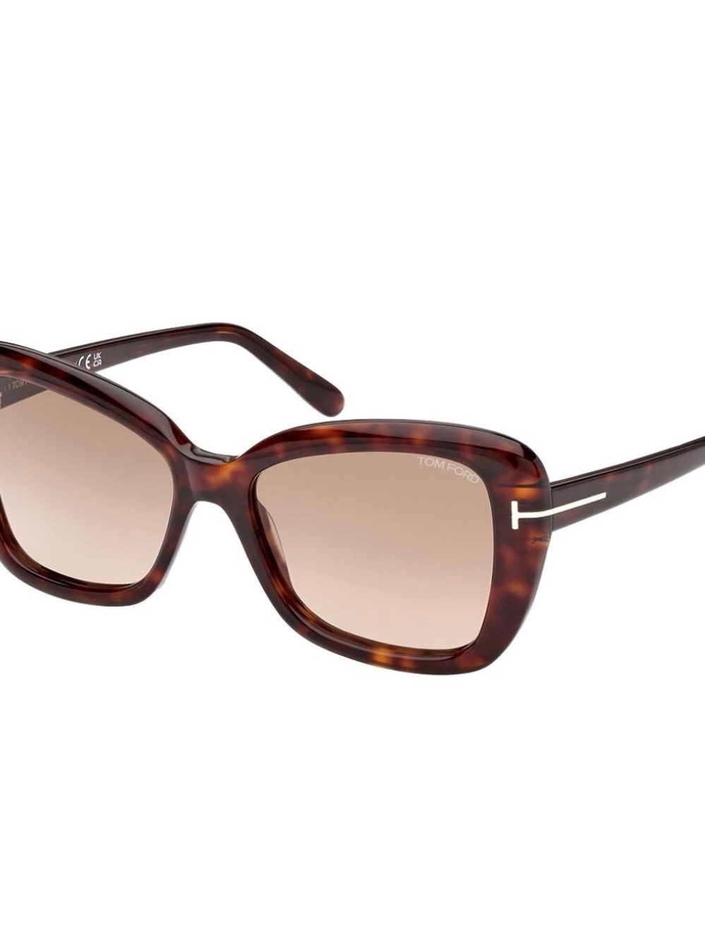 Tom Ford Women's Tortoise “Irina” Sunglasses with Brown Gradient Lenses